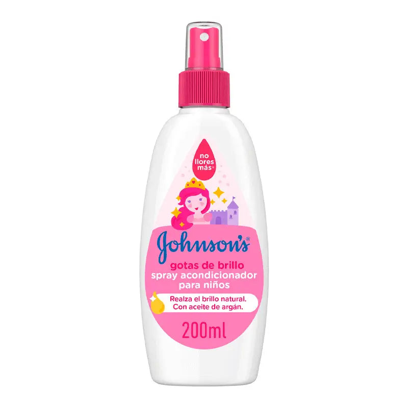 Johnson'S Baby Gotas de Brillo Acondicionador En Spray Para Niños, Cabellos Más Brillantes, Suaves y Sedosos, 200 ml