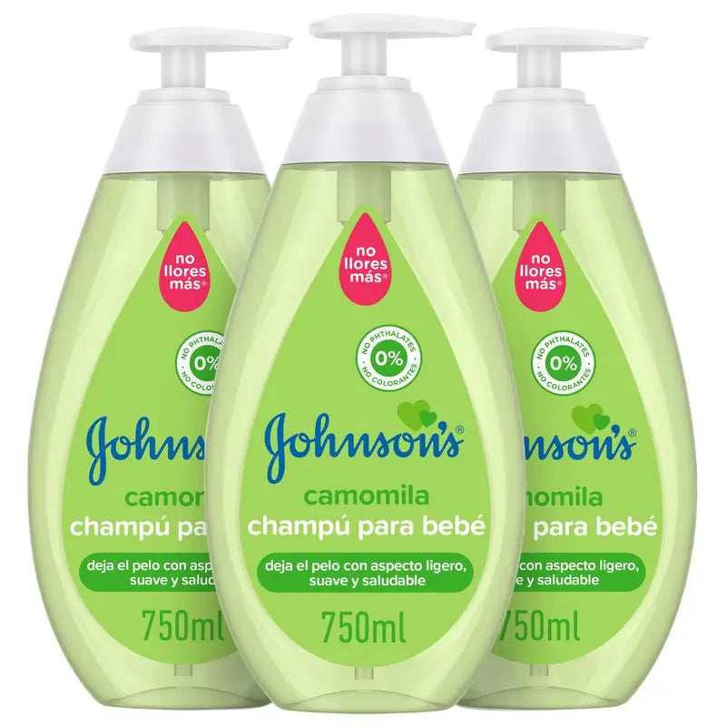 Champô Johnson's Baby Camomila, Uso Diário, Limpa e Suaviza, Sem Sulfatos, Para Toda a Família, 750ml