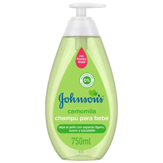 Champô Johnson's Baby Camomila, Uso Diário, Limpa e Suaviza, Sem Sulfatos, Para Toda a Família, 750ml