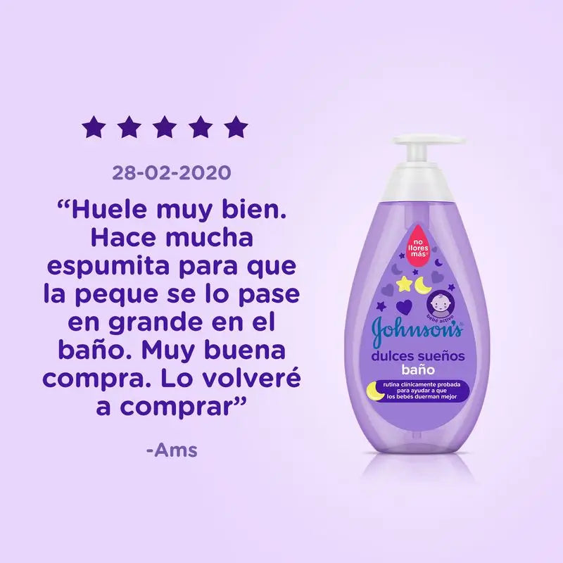 Johnson's Baby Sweet Dreams Gel de Banho Suave para o Cuidado da Pele, Uso diário, 750 ml