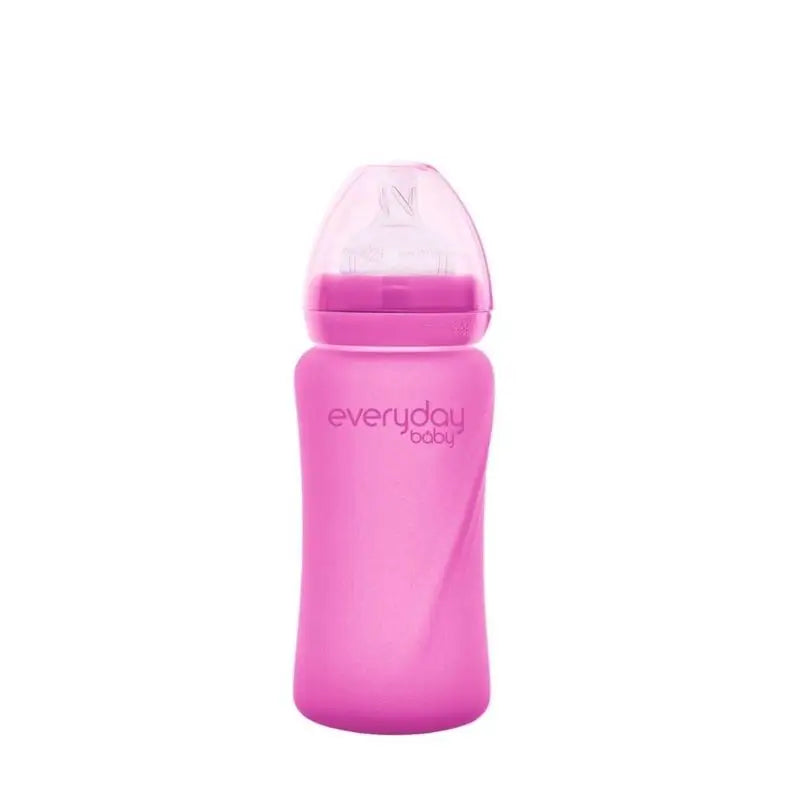 Biberão de vidro Joykids 240 ml Fúcsia Garrafa térmica Everyday Baby