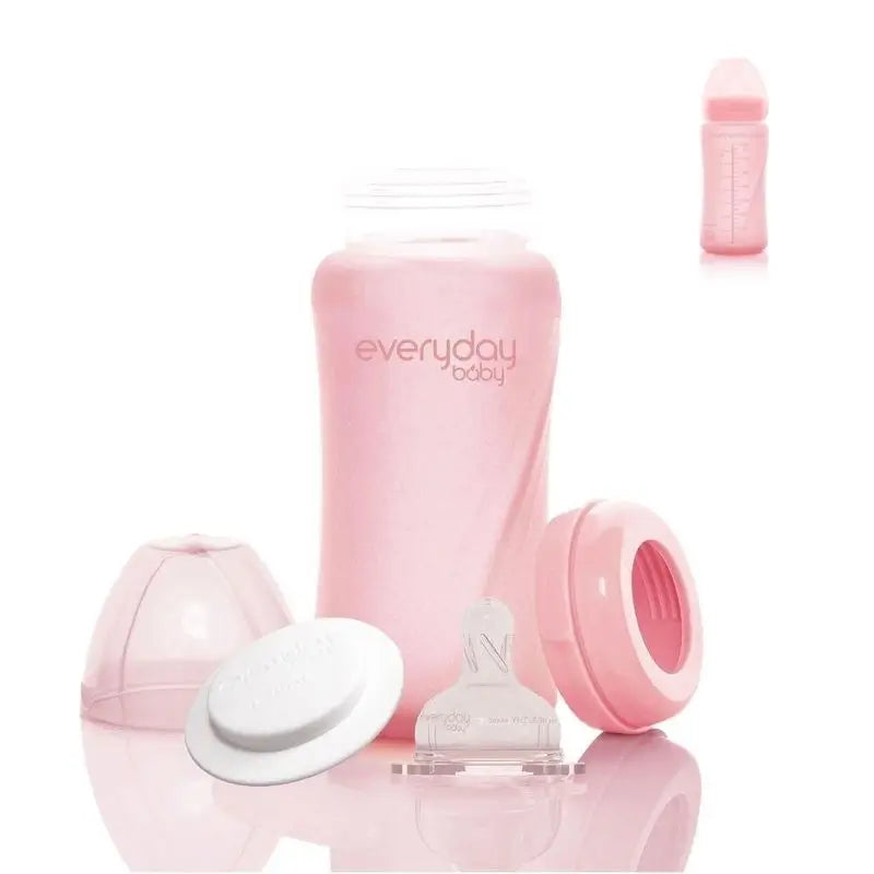 Biberão de vidro Joykids 240 ml rosa claro Everyday Baby