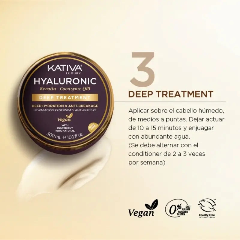 Kativa Hyaluronic Keratin Q10 Mask, 300 ml