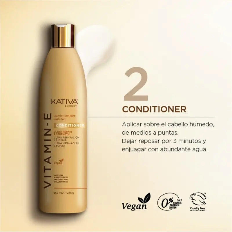 Condicionador Kativa Vitamin E Biotin Biotin Bambu, 355ml