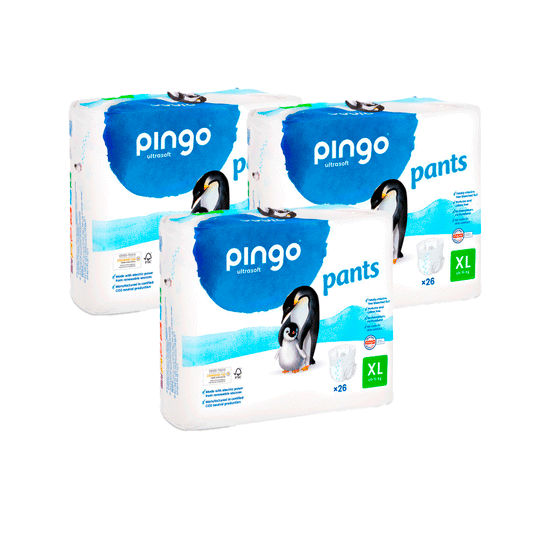 Pingo Pack 3X Fralda Ecológica Tamanho 6, 26 unidades.