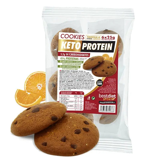 Biscoitos de proteína Keto Biscoitos de laranja e chocolate, 6x25 g