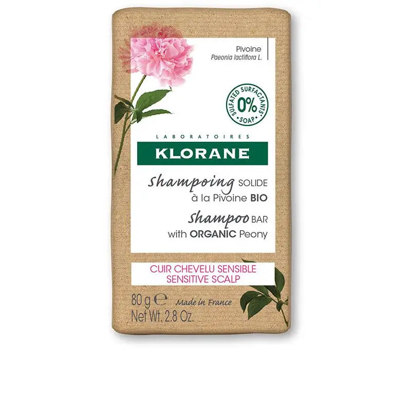 Klorane Champô sólido para couro cabeludo sensível Peony , 80 gr