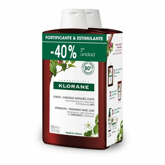 Klorane Duplo Champú Fortalecedor Y Revitalizante, 400 Ml