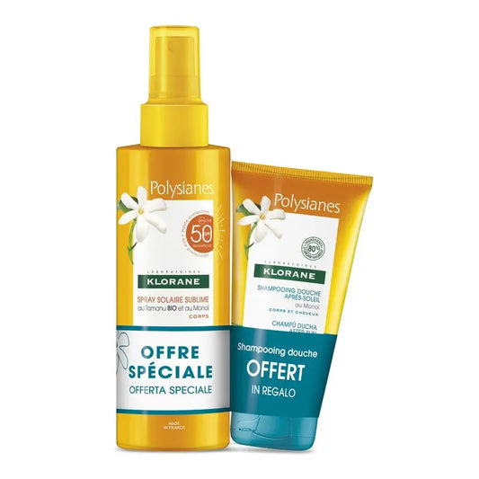 Klorane Pack Spray Solar Spf50 200Ml + Champô Duche de Oferta 75 Ml