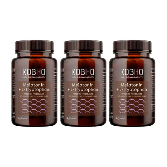 Kobho Labs TriploSupplement Melatonina + L-Triptofano, 3 x 60 cápsulas