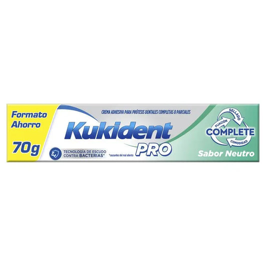 Kukident Pro Complete Crema Adhesiva Para Prótesis Dentales, Neutro 70 G