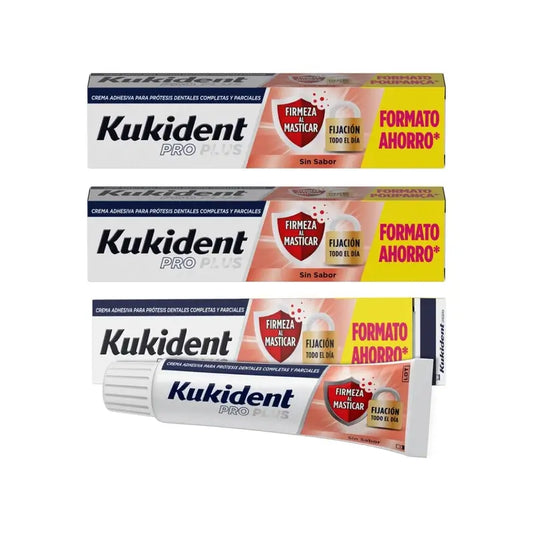 Kukident Triplo Pro Plus Firmeza ao Mastigar, 3 X 57 Gr