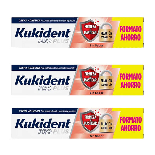 Kukident Triplo Pro Plus Firmeza ao Mastigar, 3 X 60 Gr