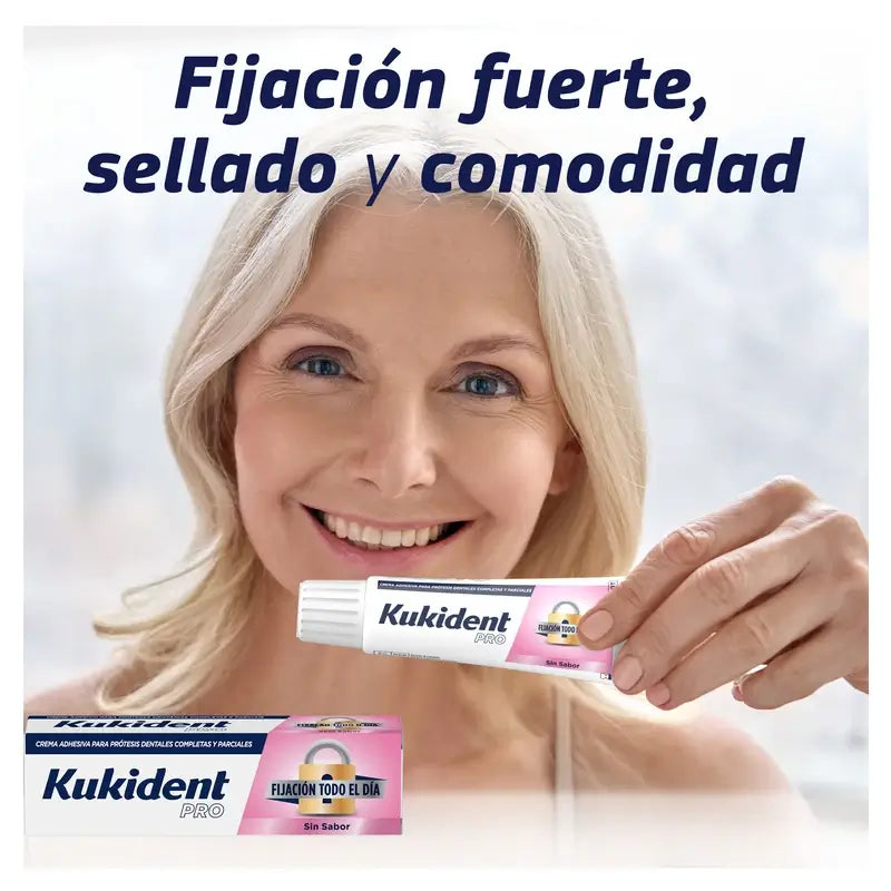 Kukident Triplo Pro Creme Adesivo Completo para Dentaduras, Neutro 3 x 70 Gr