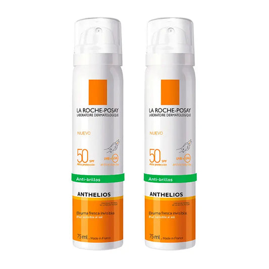 La Roche-Posay Pack Anthelios Bruma Facial SPF 50 Protector Solar Rostro Piel Sensible, 2X75 ml