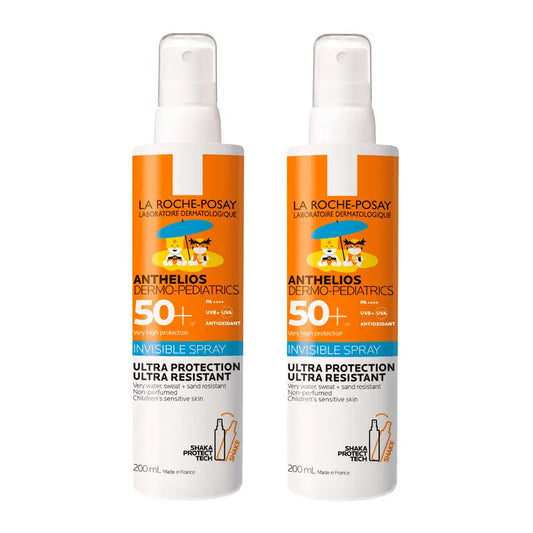 La Roche Posay Anthelios Dermo-Pediatrics Spray Invisible SPF 50+ Ultra Resistente, 2x200 ml