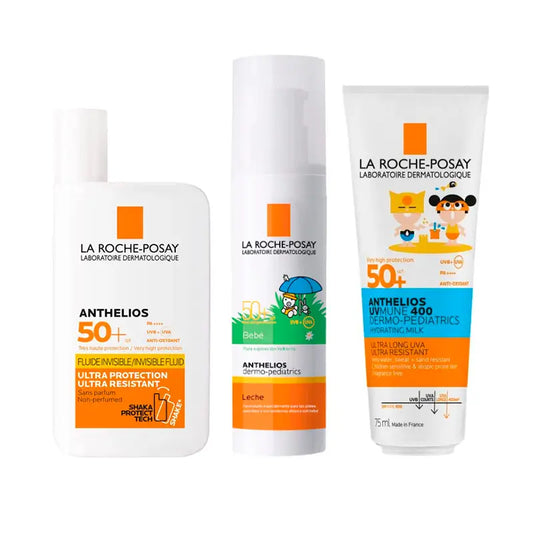 La Roche Posay Anthelios Pack Bebé Spf50+ 50Ml + Hidratante Infantil Spf50+ 250Ml + Uv-Mune 400 Fluido Spf50+ 50Ml