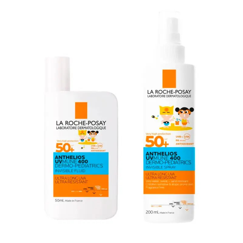 La Roche Posay Anthelios Fluid Pack Infantil Spf50+ 50Ml + Spray Infantil Invisível Spf50+ 200Ml