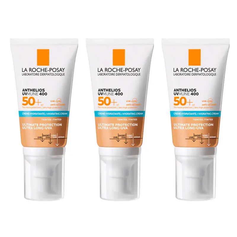 La Roche Posay Anthelios Triplo Colour Cream Spf 50+ Pele Sensível, 3 X 50 Ml