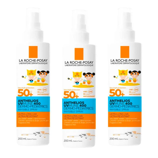 La Roche Posay Triplo Anthelios Dermo-Pediatrics Spray Invisível Spf 50+ Protetor Solar para Crianças, 3 X 200 Ml