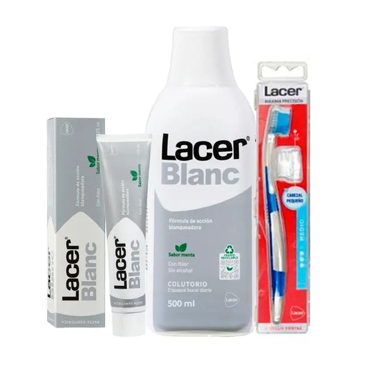 Lacer Pack Blanc (elixir bucal + pasta de dentes + escova de dentes)