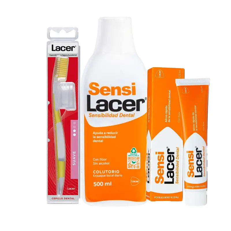 Pack Lacer Sensilacer Dentes Sensíveis (elixir bucal + pasta de dentes + escova de dentes)