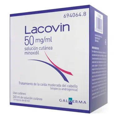 Lacovin 50 mg/ ml Minoxidil Solución Cutánea 4 Frascos x 60 ml