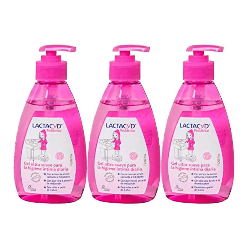 Lactacyd Gel Triplo Pediátrico Ultra Suave Higiene Íntima Diária 3 x 200 ml