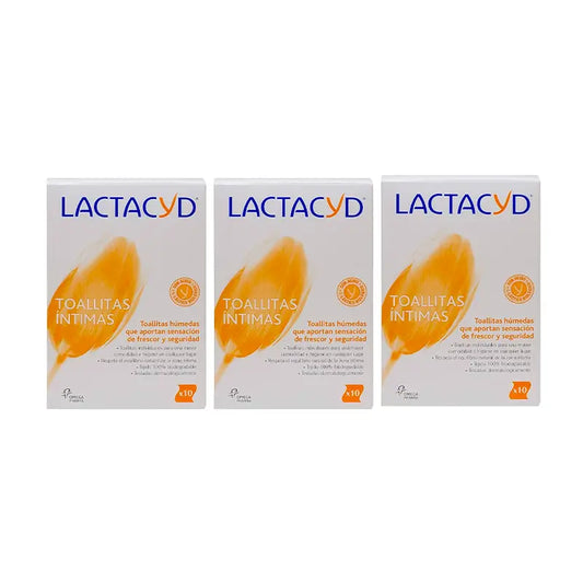 Lactacyd Triplo Toalhetes Individuais de Higiene Íntima 3 x 10 unidades