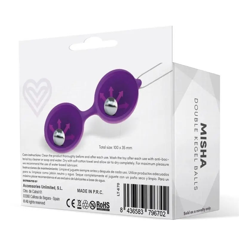 Latetobed Bola De Kegel Doble Silicona Púrpura