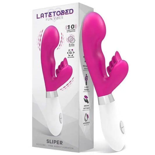 Latetobed Sliper Vibrador Conejito Silicona Rosa