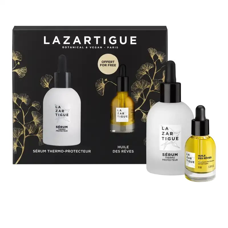 Lazartigue Christmas Set Christmas Sérum Termoprotector + Óleo Seco Nutritivo , 2 unidades