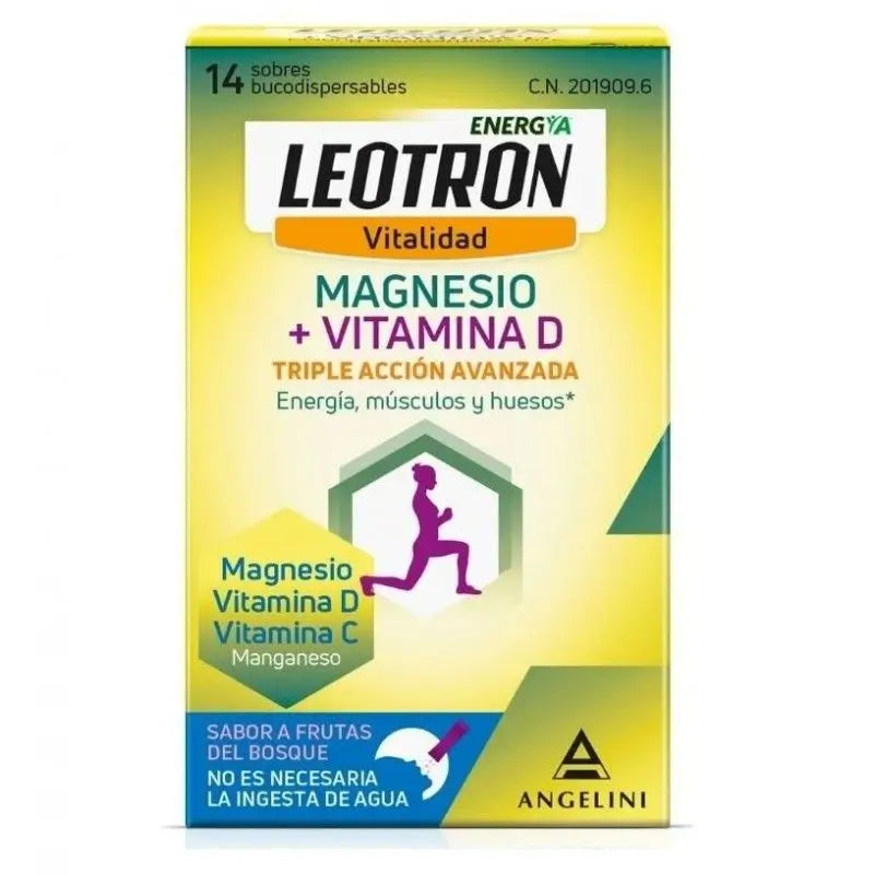 Leotron Vitality Magnésio + Vitamina D, 14 sticks