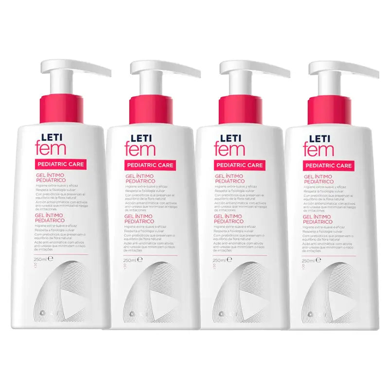 Letifem Pack Pediatric Intimate Gel, 4 x 250 ml