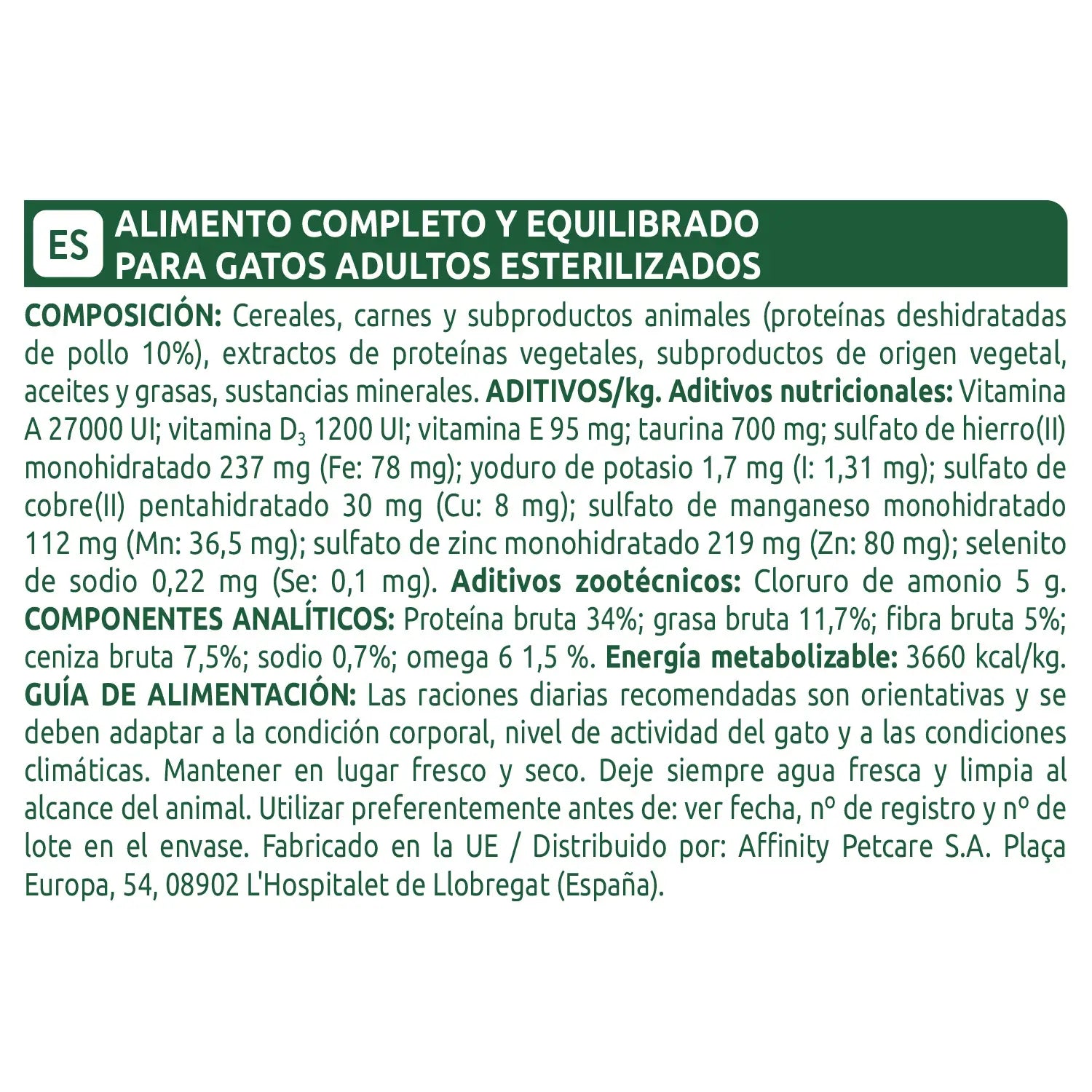 Libra Feline Adult Esterilizado Pollo 3Kg, pienso para gatos