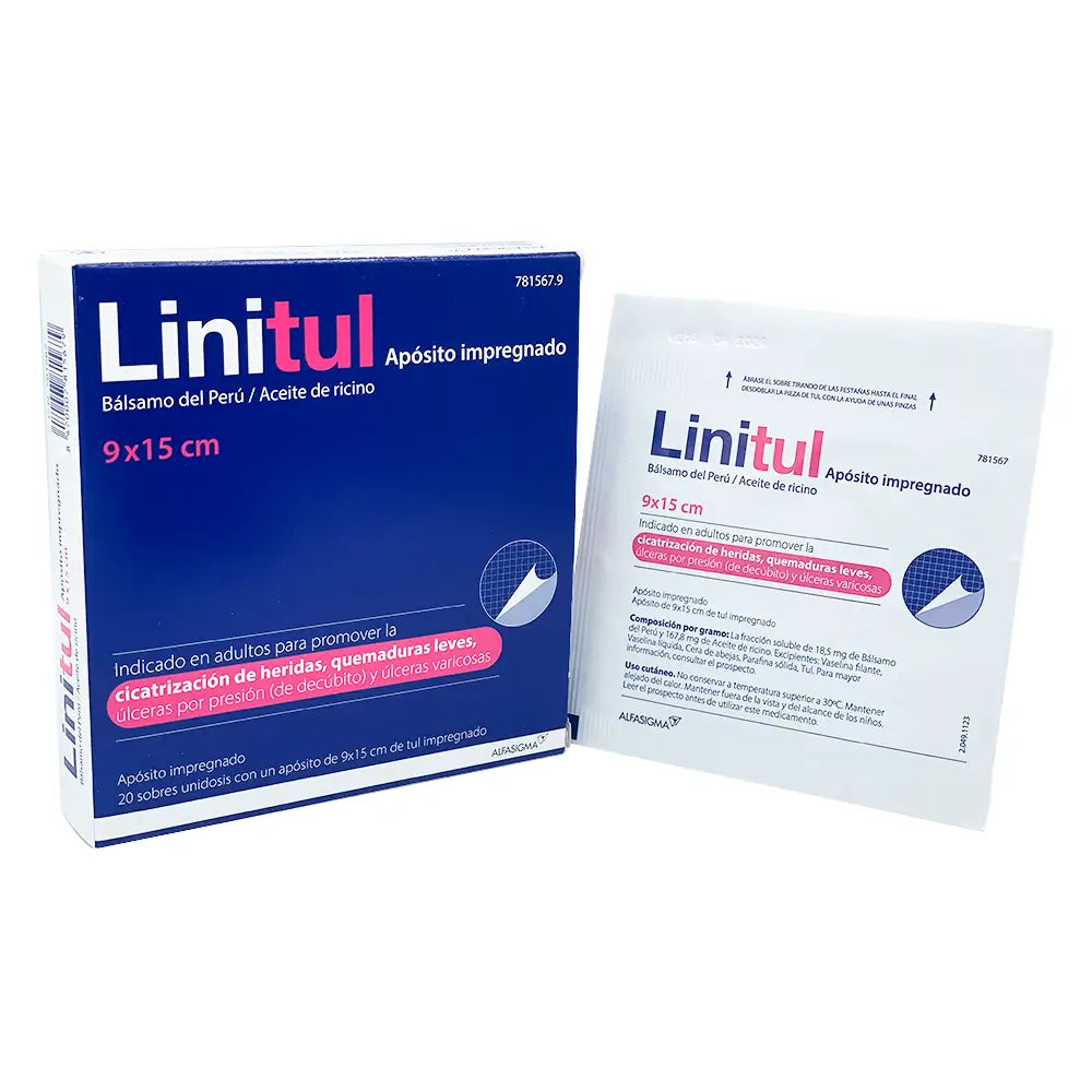 Linitul 9 x 15 cm Pensos impregnados 20 saquetas