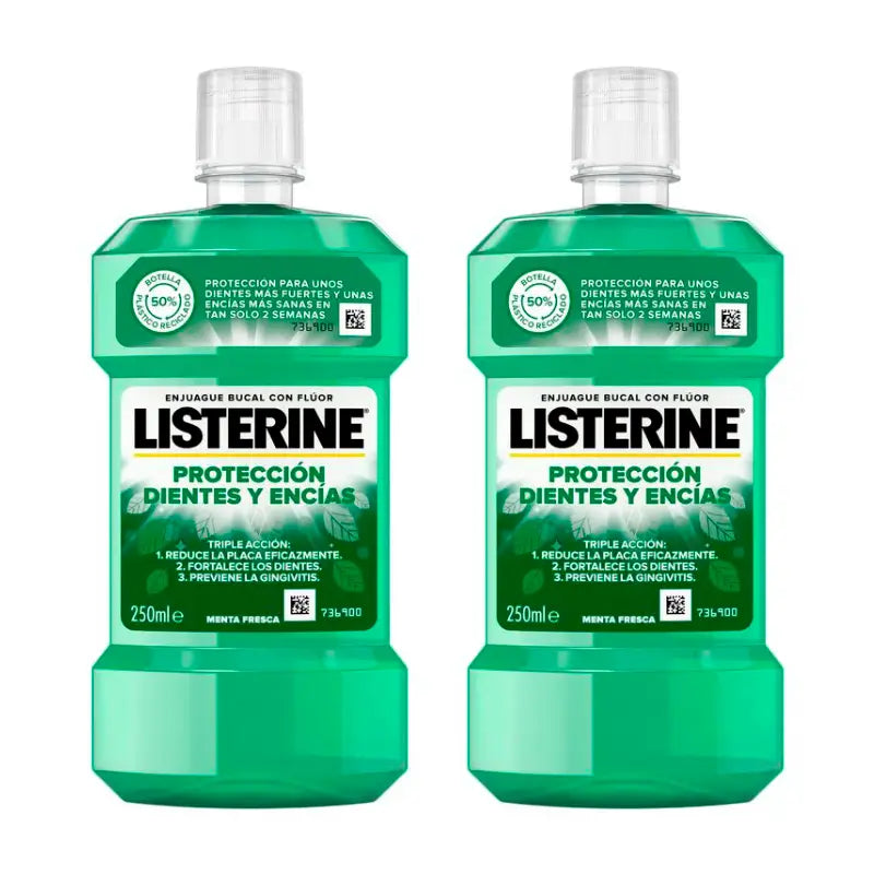 Listerine Duplo - Elixir Bucal Dentes & Gengivas, 2 x 250 Ml