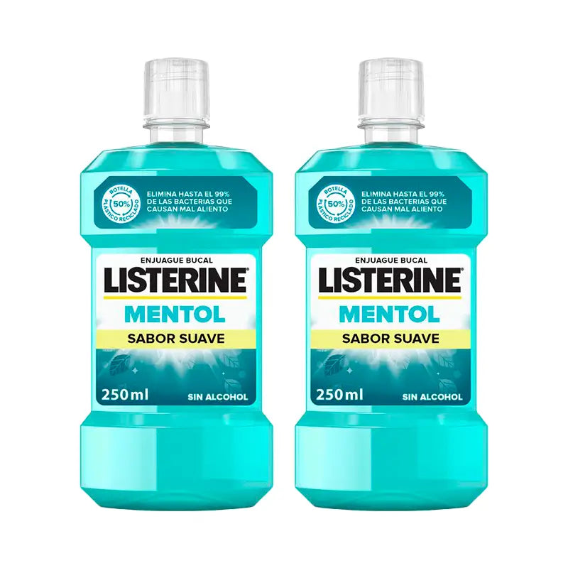 Listerine Duplo, Elixir Bucal com Mentol de Sabor Suave, 2 x 250 ml