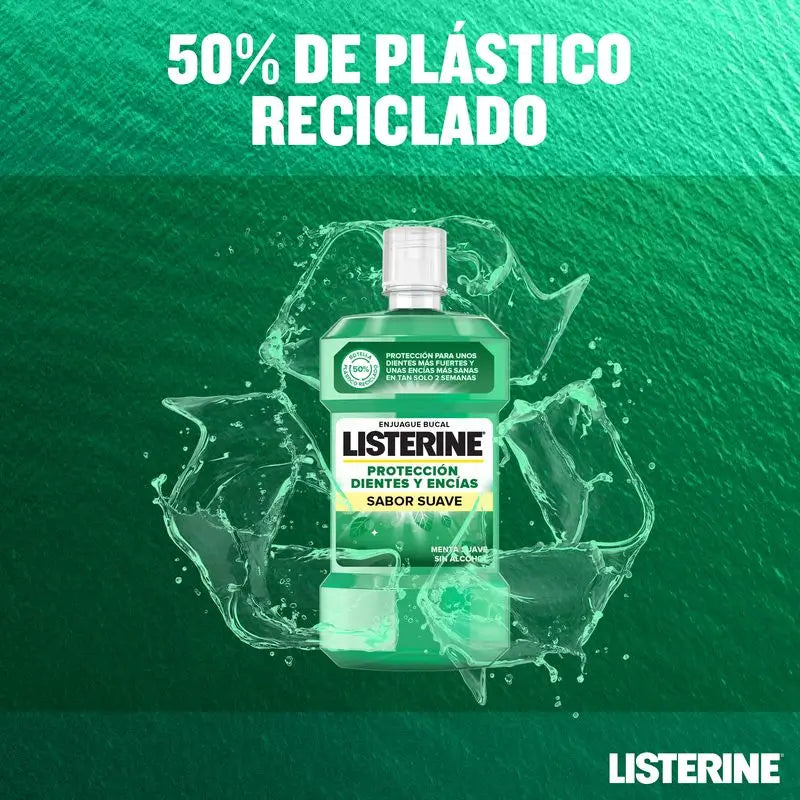 Listerine Elixir Bucal Proteção dos Dentes e Gengivas Menta Suave Sem Álcool 500 ml