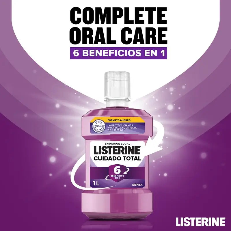 LISTERINE Total Care Colutório, Sabor a Hortelã-Pimenta, 2 x 1000 ml