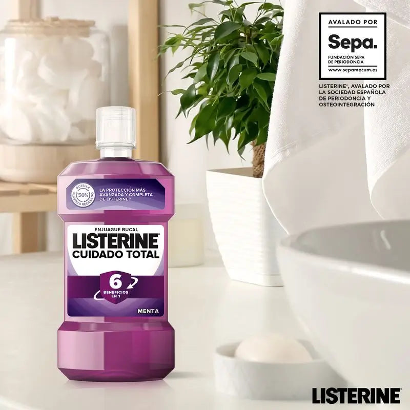 LISTERINE Total Care Colutório, Sabor a Hortelã-Pimenta, 2 x 1000 ml