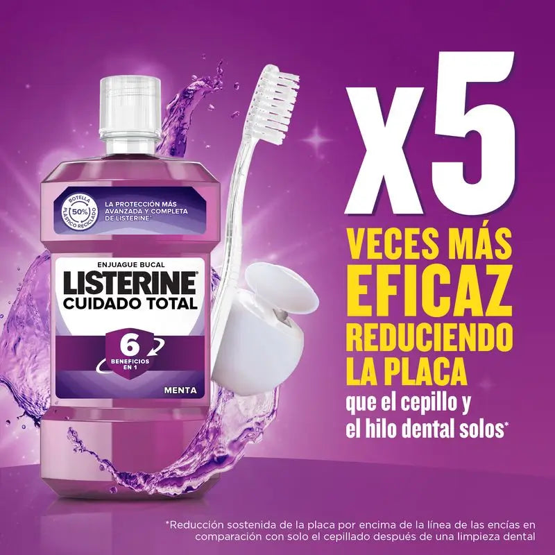 LISTERINE Total Care Colutório, Sabor a Hortelã-Pimenta, 2 x 1000 ml