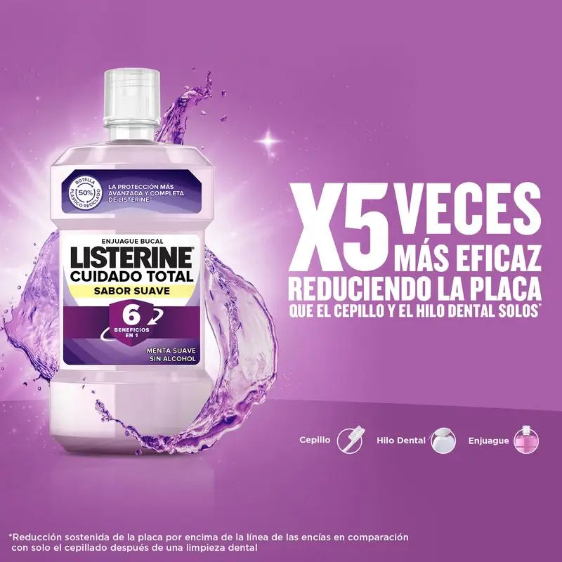 Listerine, Elixir Bucal Total Care Sabor Suave, 500 ml