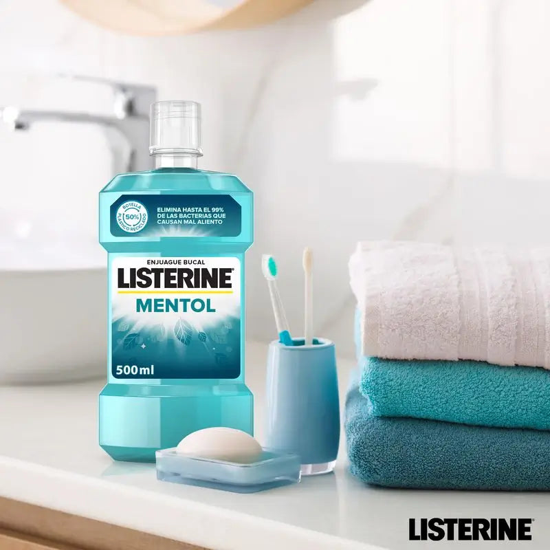 Listerine, Elixir Bucal Mentol, 500 ml + 250 ml