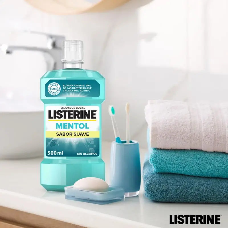 Listerine, Colutório com Mentol de Sabor Suave, 500 ml +250 ml