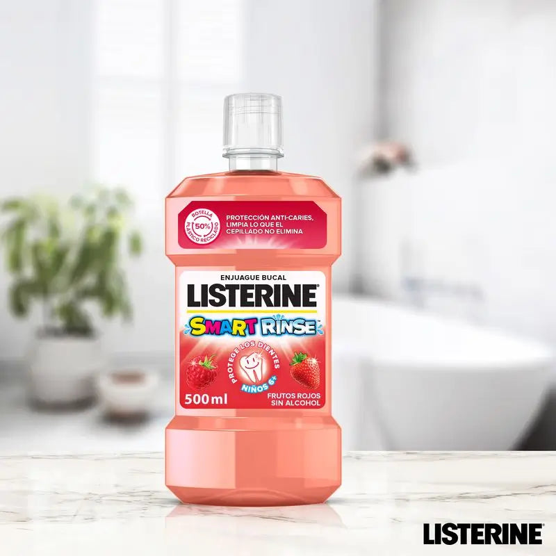 Listerine Colutório sem Álcool para Crianças, Proteção contra as Cáries, com Flúor, 500ml