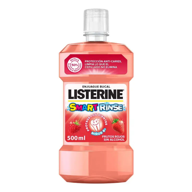 Listerine Colutório sem Álcool para Crianças, Proteção contra as Cáries, com Flúor, 500ml