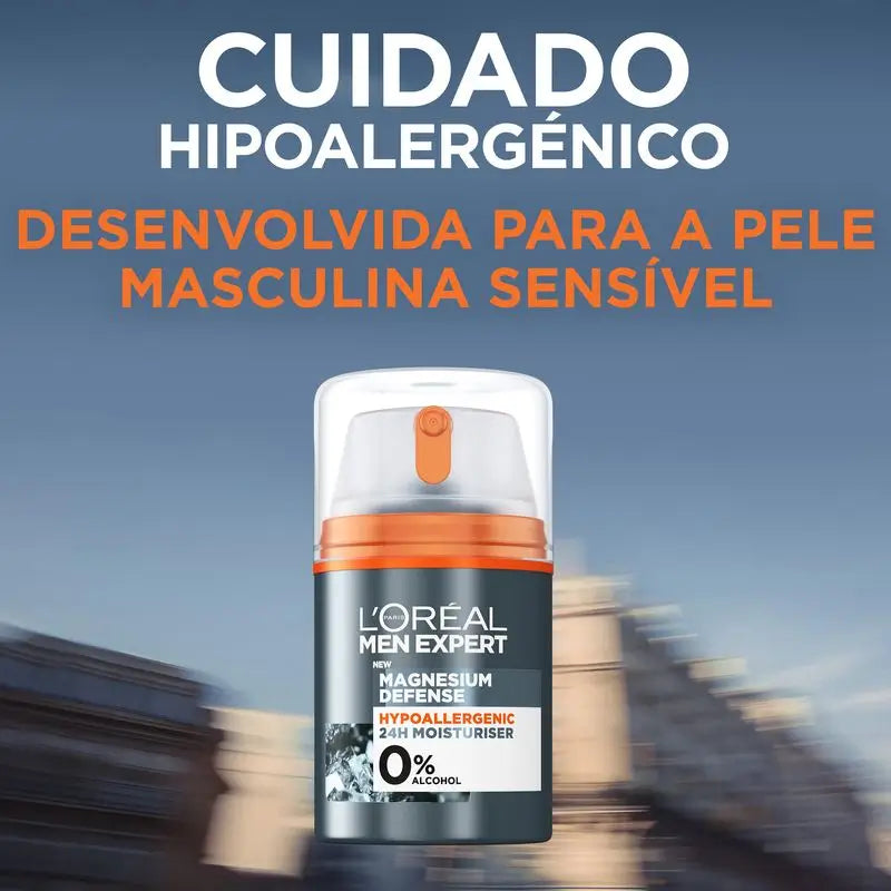 L'Oréal Paris Men Expert Creme Hidratante Hipoalergénico: Mineral de Magnésio e Ácido Hialurónico