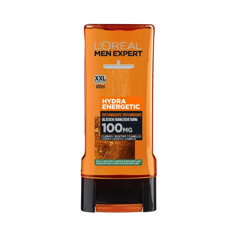 L'Oréal Paris Men Expert Hydra Energetic Gel de Duche: Limpeza e Frescura para o Corpo, Rosto e Cabelo, 300Ml