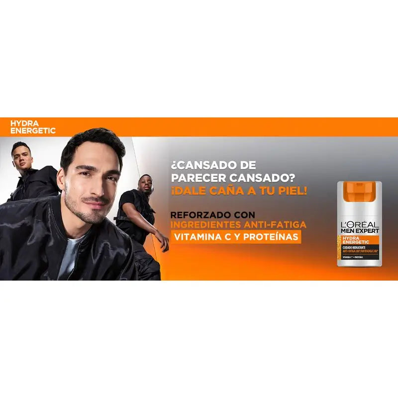 L'Oréal Paris Men Expert Hydra Energetic 24H Creme Hidratante Anti-Fadiga para Homem com Vitamina C e Proteínas - 50 Ml